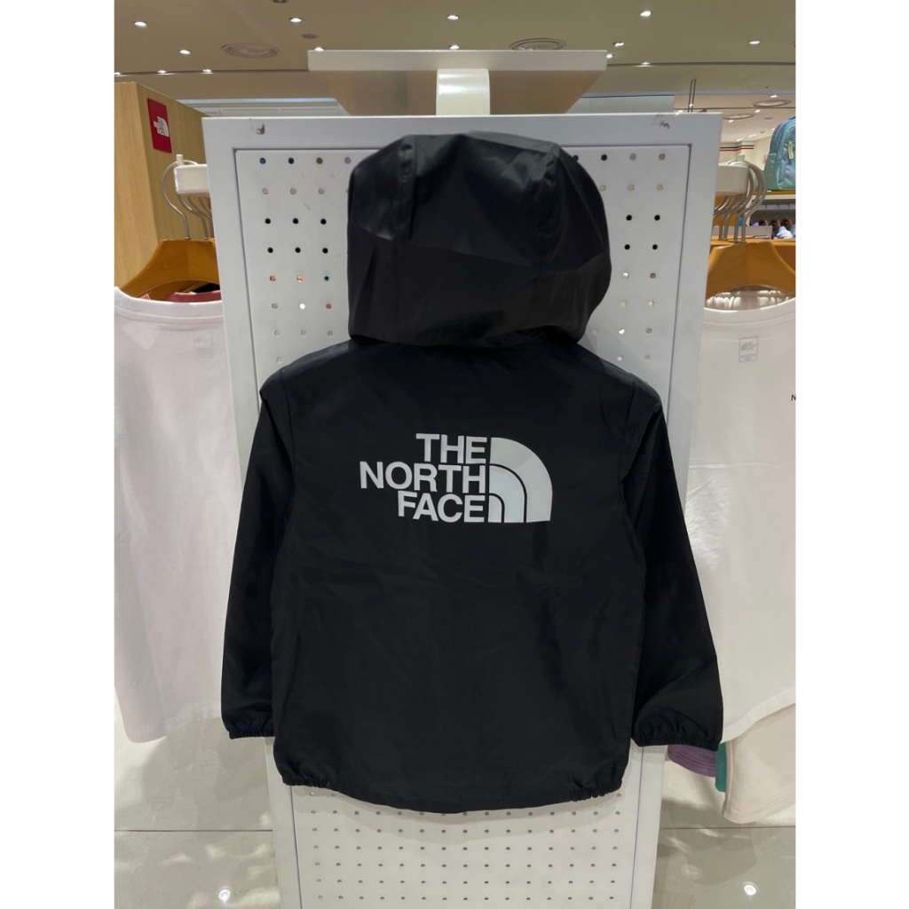 現貨🇰🇷韓國購回🇰🇷The north face kids北臉童裝背後經典大logo超薄連帽防風外套 黑120cm