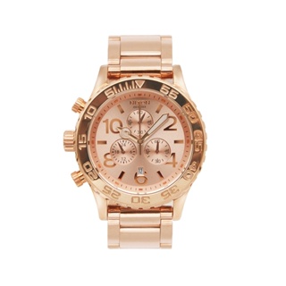 NIXON 美國品牌 |玫瑰金 三眼計時腕錶 不鏽鋼錶帶 男女適用-A037-897-00