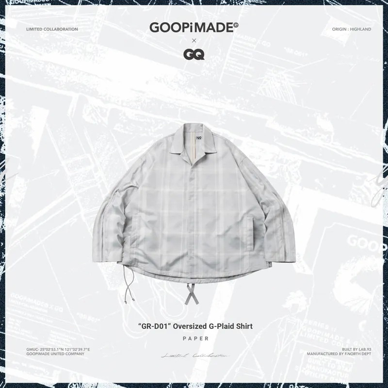 Goopi GQ聯名襯衫 “GR-D01” Oversized G-Plaid Shirt 全新