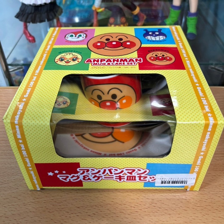 日本 麵包超人 杯子盤子套組 ANPANMAN MUG &amp; CAKE SET 麵包超人款 日本 正版