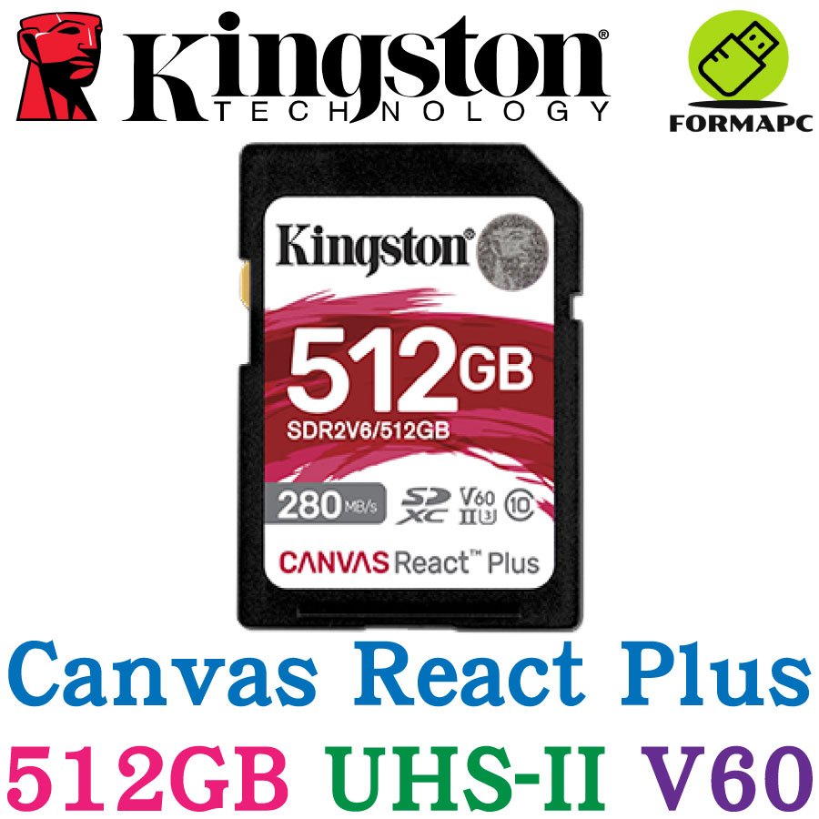 Kingston 金士頓 Canvas React Plus SDXC UHS-II 512GB 記憶卡 SDR2V6