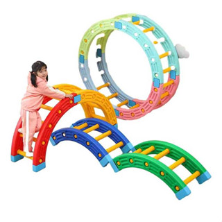 【專業遊樂器材】感統訓練器材四分之一圓兒童家用攀爬獨木橋平衡木幼兒園戶外玩具
