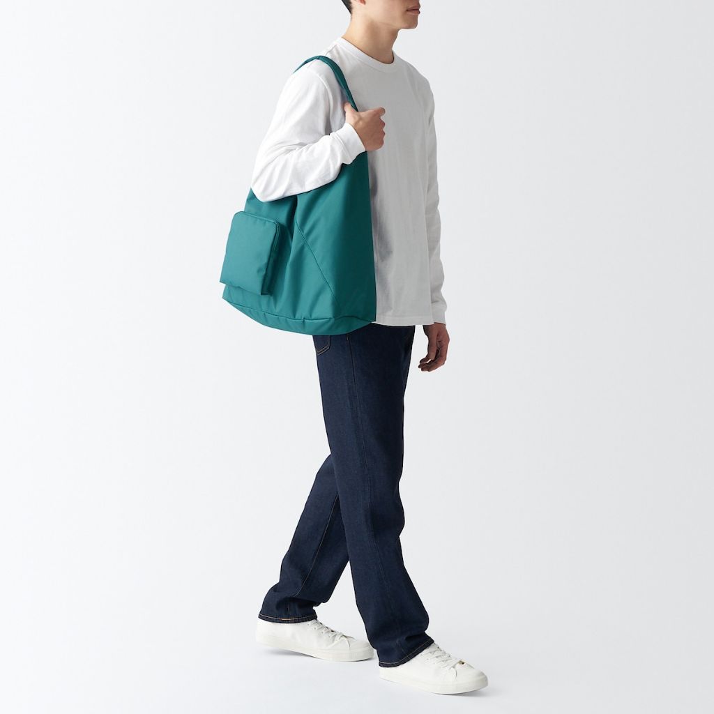 日本直送｜MUJI無印良品 2024新色 防潑水購物袋 超輕量 無負擔 超大容量 男女兼用Hobo單肩包 手提包 托特包