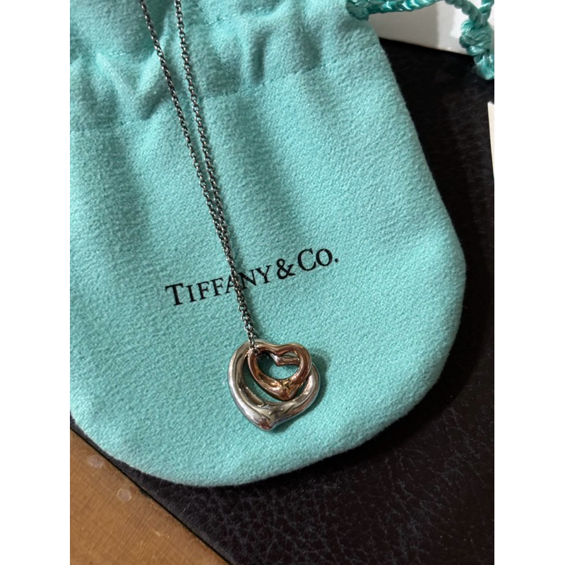 Tiffany&amp;Co. 雙愛心項鍊 正品 台灣購證 二手