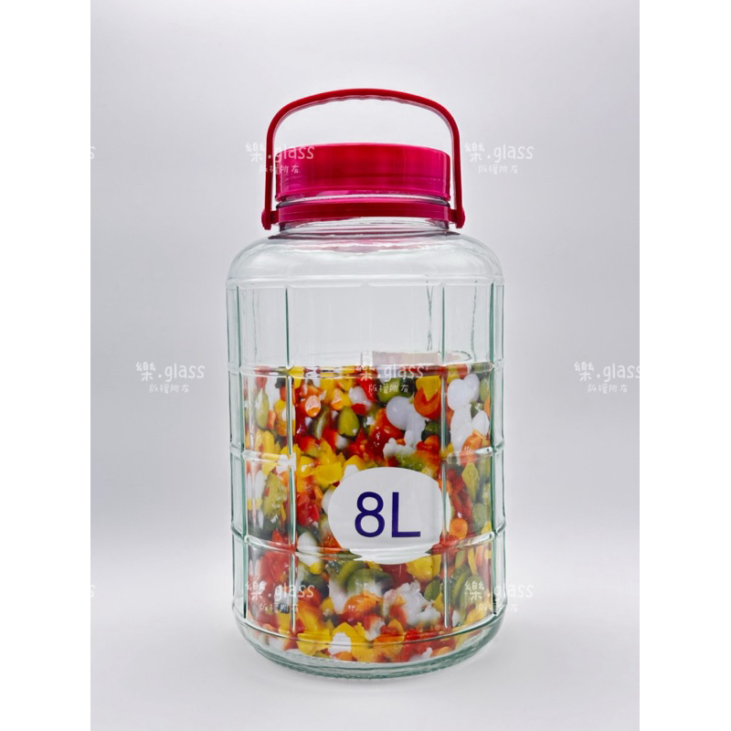 樂.glass-[菓酒瓶] 現貨 玻璃密封罐 梅酒 藥酒 儲物罐-8公升