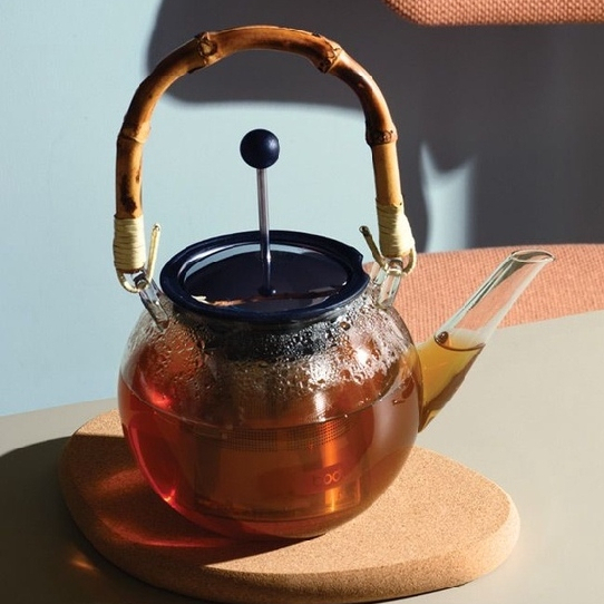 【免運-台灣現貨】【丹麥bodum】assam 濾壓式茶壺1000cc-竹製把手｜阿薩姆茶壺 適合散茶和茶包