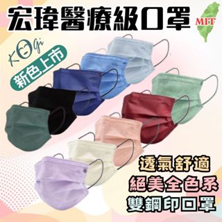 【現貨】口罩 成人醫療口罩 平面口罩 醫療用口罩 醫用口罩 成人口罩 宏瑋 醫療口罩50片 宏瑋口罩