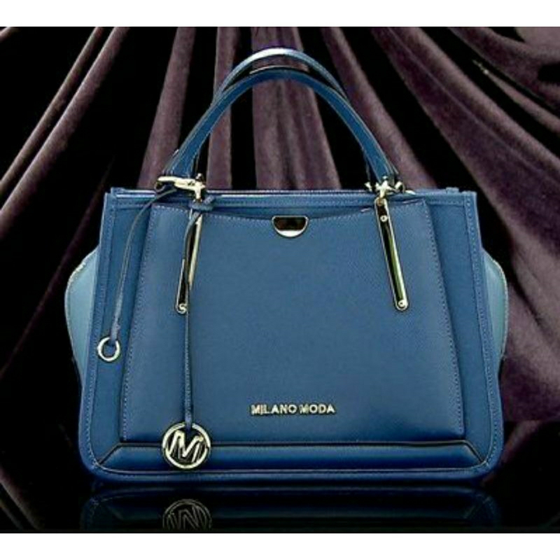 Milano moda藍色手提包側背包專櫃品牌藍色全新