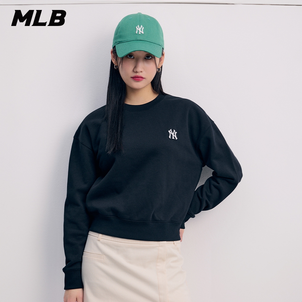 MLB 女版長袖大學T 紐約洋基隊 (3FMTB1341-50BKS)【官方旗艦店】