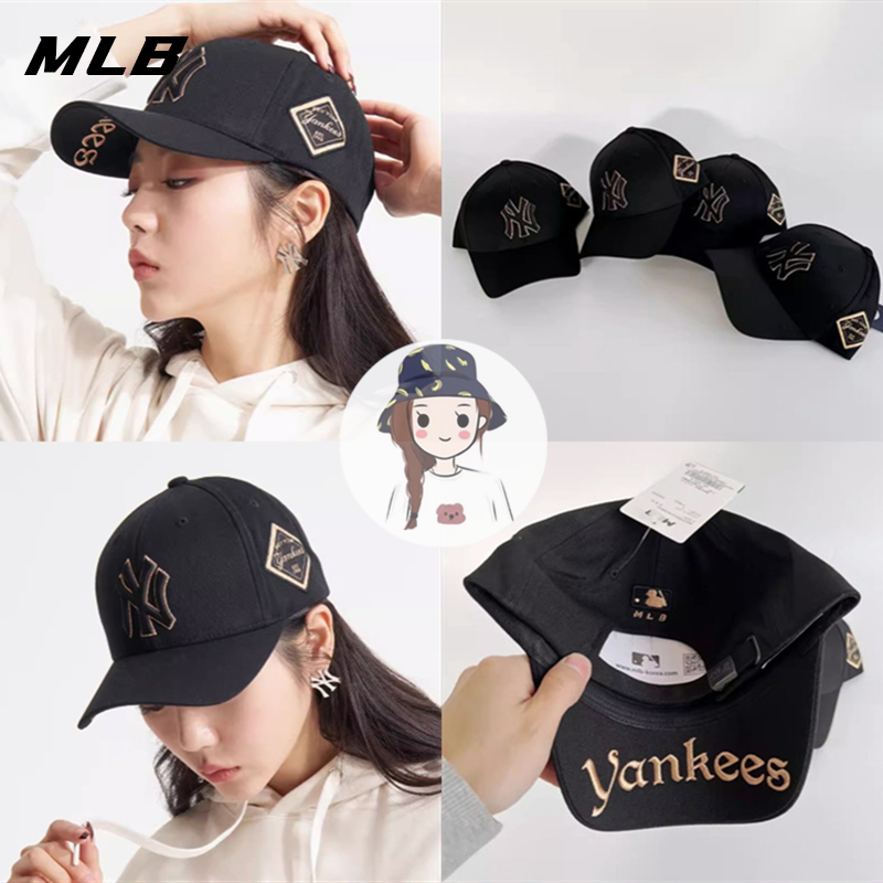 🚀韓國直郵 免運⚡ MLB 棒球帽 CP85 硬頂棒球帽 刺綉logo NY LA Yankees 遮陽帽 老帽 帽子