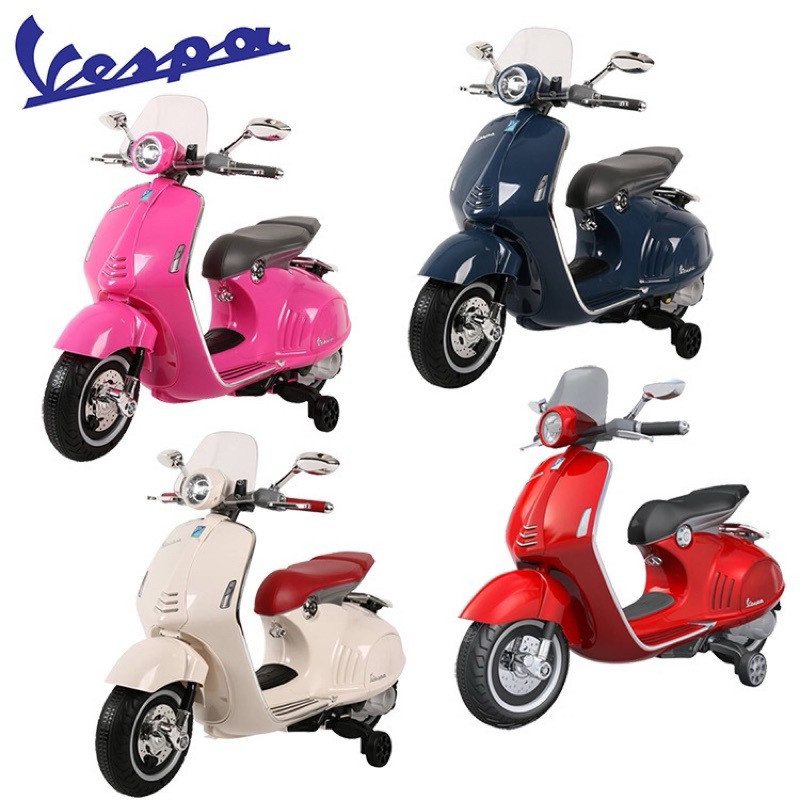 ✨現貨✨Vespa 最新款偉士牌電動玩具車 原廠授權 兒童電動玩具車 迷你摩托車 二手 9成9新 藍色