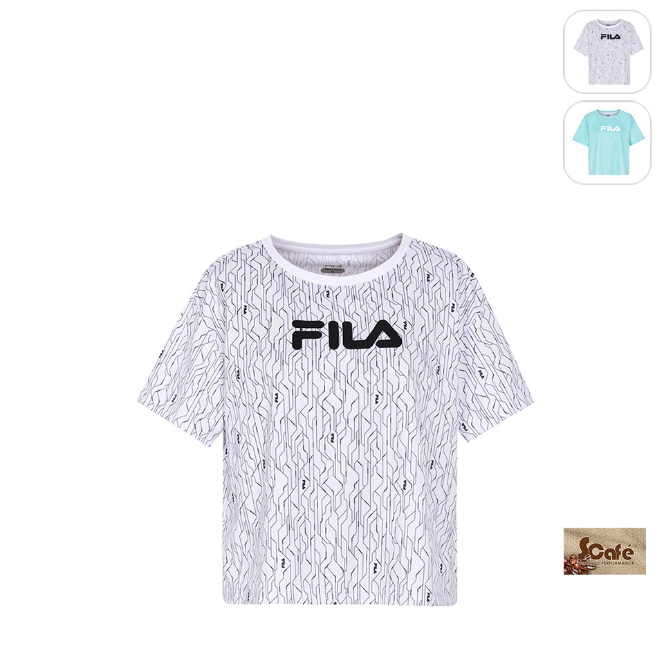 【FILA】女性 短袖 抗UV 吸濕排汗 運動T恤-白色 5TEX-1319-WT