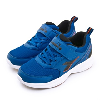 【DIADORA】迪亞多那 22cm-24.5cm 輕量4E寬楦避震慢跑鞋 魔幻次元系列 藍黑橘 11082 大童