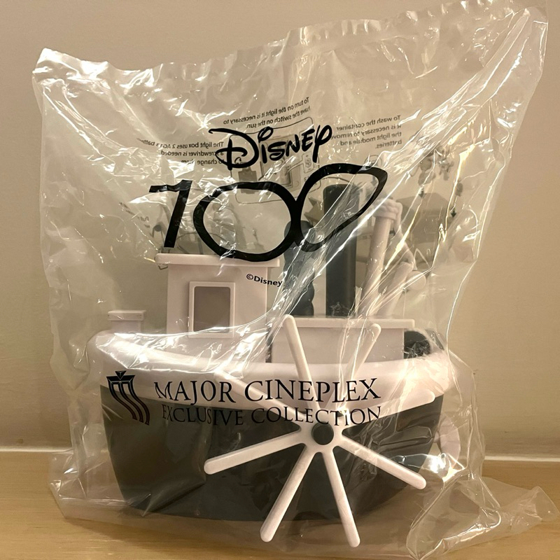 泰國限定 迪士尼 Disney 100週年 米奇 蒸汽輪船 爆米花桶