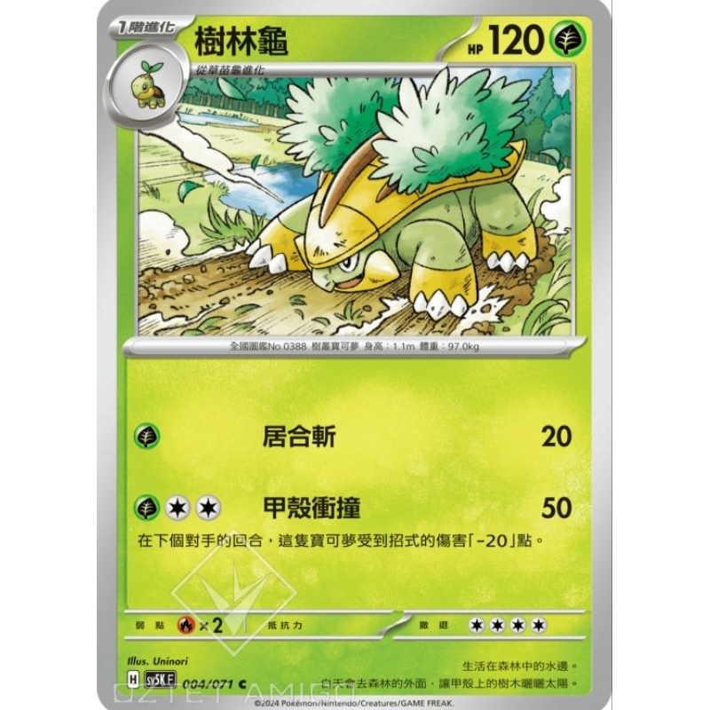 【坦克爸爸“玩”PTCG】樹林龜／草屬性／單卡／閃卡／寶可夢／寶可夢卡牌／寶可夢集換式卡牌／寶可夢商品／寶可夢週邊／桌遊