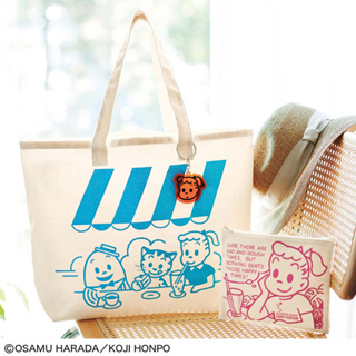 wbar☆日本OSAMU GOODS 原田治托特包+化妝包+吊飾鑰匙圈三件組 手提包 包包吊飾 收納包
