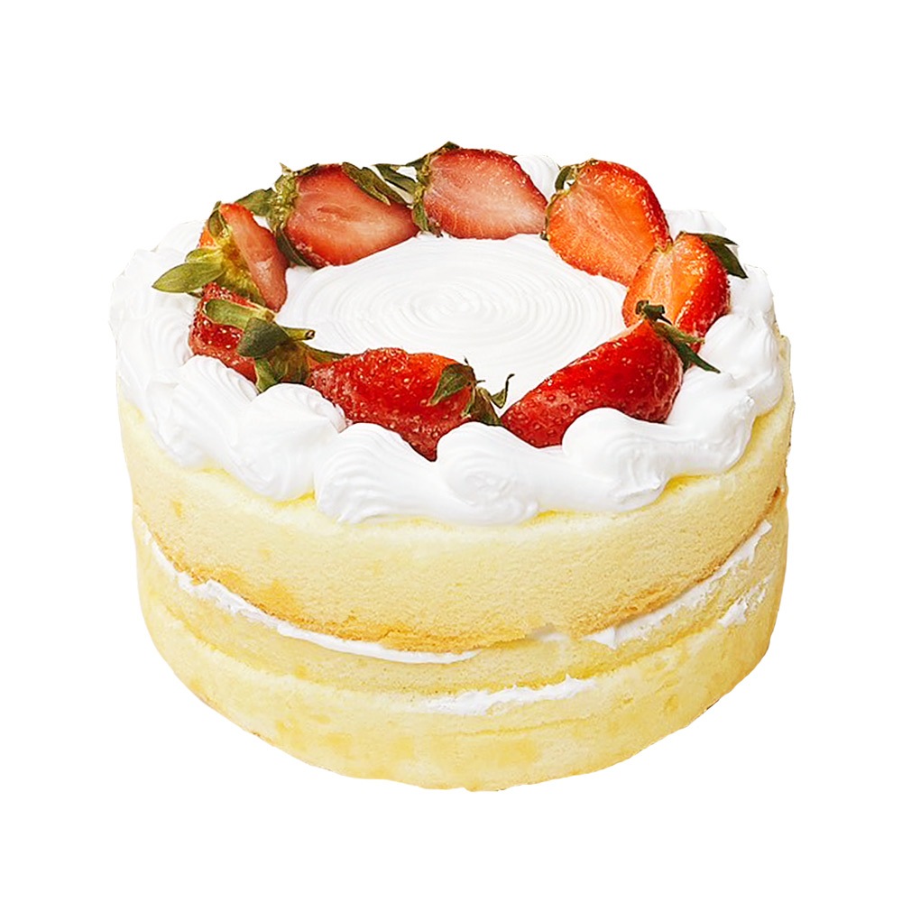 樂活e棧-母親節造型蛋糕-清新草莓裸蛋糕6吋x1顆(水果 芋頭 布丁 手作)-預購
