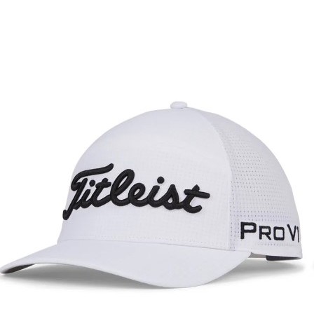 Titleist Cap 職業款超輕量 高爾夫球帽 #TH23ATFN2-10 ,白底黑字/6 帽子