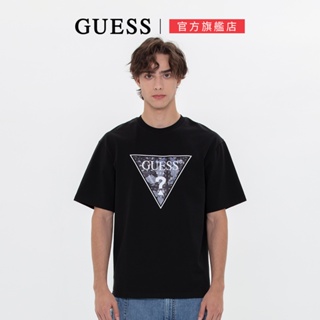 【GUESS】變形蟲 LOGO T 圓領 短袖T恤-三色可選