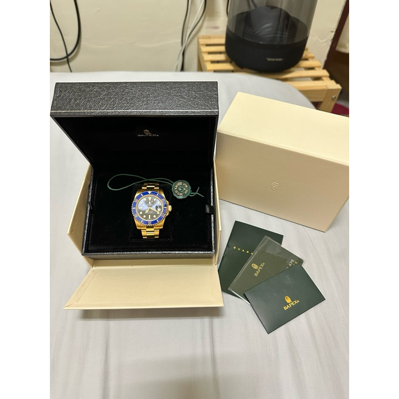 A BATHING  APE BAPEX TYPE 1 GOLD 猿力士 藍水鬼