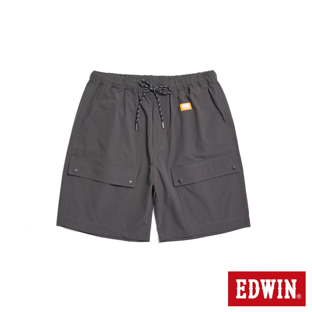 EDWIN 橘標 涼感機能寬版短褲(暗灰色)-男款