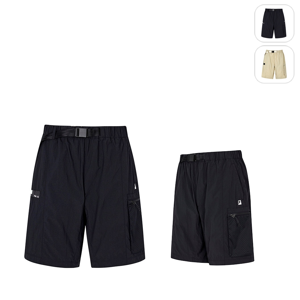 【FILA】男性 運動平織短褲-黑色 1SHX-1857-BK