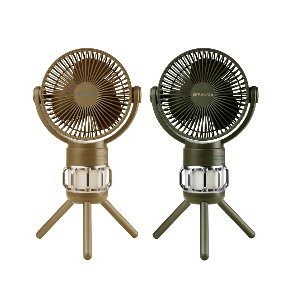 《SANSUI 山水》多功能照明風扇(含收納盒)【海怪野行】R51434 行動風扇 戶外風扇 桌上型風扇 露營照明 燈具