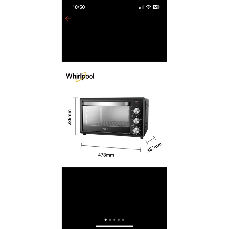 Whirlpool惠而浦 25L旋風烤箱 WTOM251B-9成新