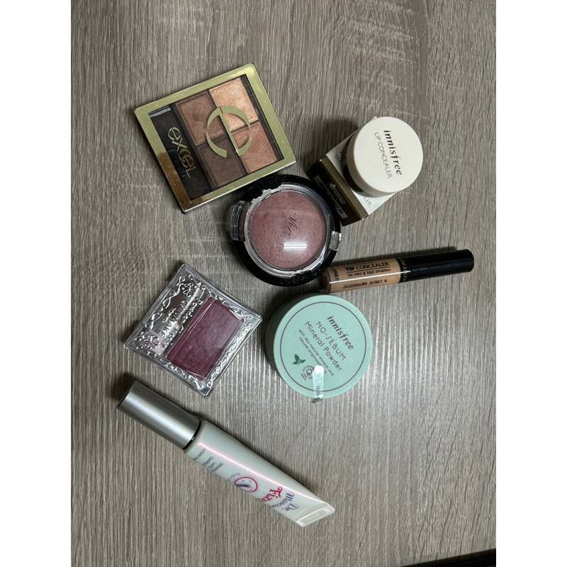 二手彩妝品 Excel眼影 腮紅 innisfree蜜粉、唇部遮瑕the same修容 Etude house睫毛膏