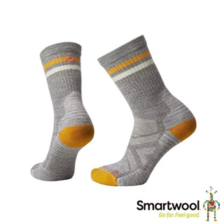 【Smartwool】女機能戶外全輕量減震條紋中長襪(灰褐)登山襪 中筒襪羊毛襪|WAB0387|SW001578G26