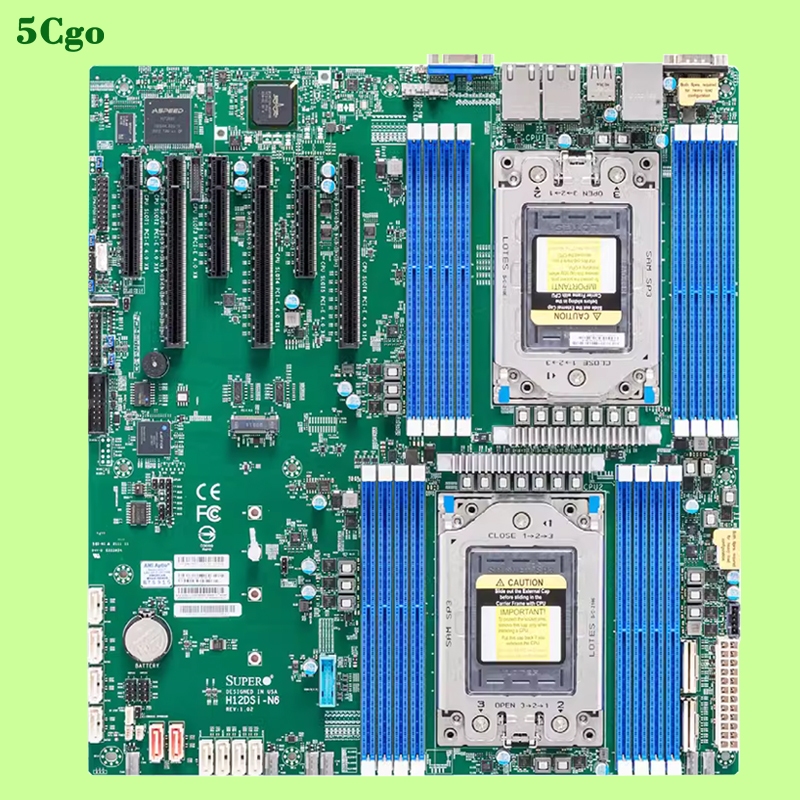 5Cgo.全新超微H12DSi-N6/NT6雙路AMD霄龍EPYC 7002/7003系列PCI-E4.0伺服器主機板