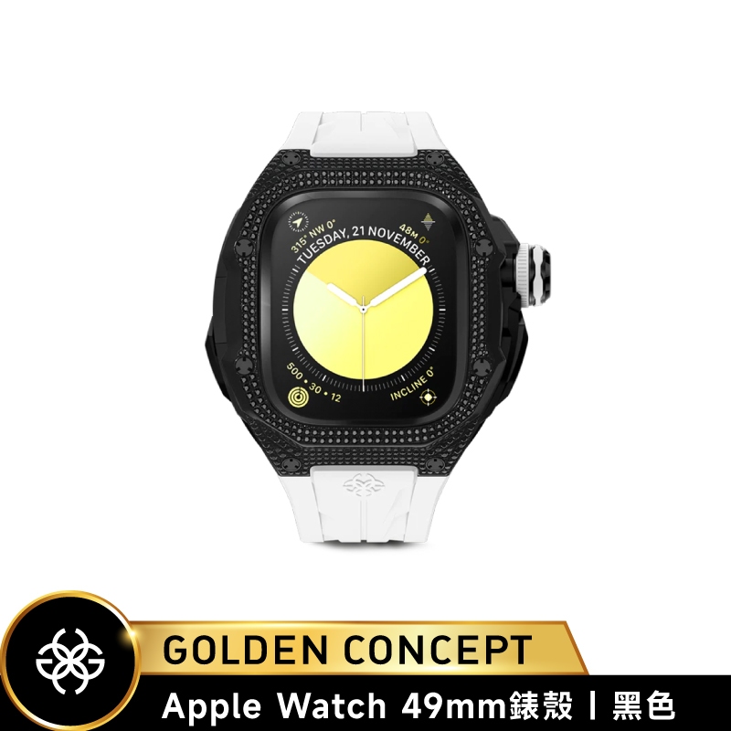 [送提袋] Golden Concept Apple Watch 49mm RSTMDIII49-BK 黑色錶框 白錶帶