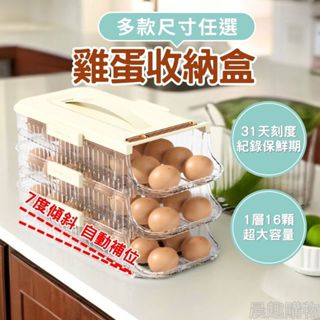 【臺灣現貨】雞蛋收納盒 冰箱收納 蛋盒 雞蛋盒 蛋架 雞蛋收納 雞蛋保鮮盒 冰箱雞蛋盒 自動蛋盒 滑動式 滾動式