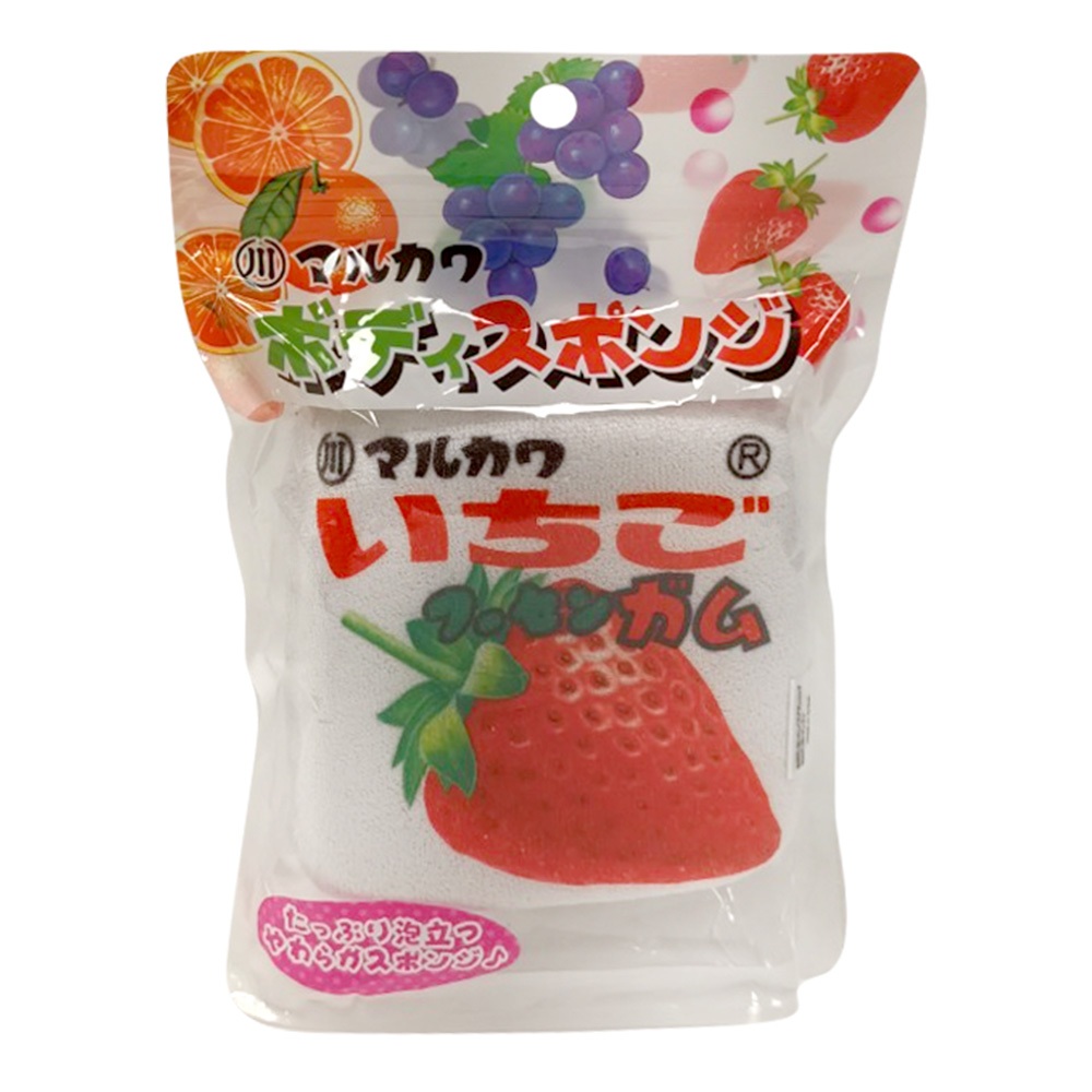 Santan 沐浴海綿-丸川口香糖 草莓 1個【Donki日本唐吉訶德】