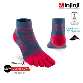 【injinji】女 Ultra Run終極系列五趾短襪(莓果紅)-WAA6904|吸濕排汗 推薦女生 避震緩衝 馬拉松