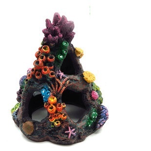 FO缸 火山珊瑚石 樹脂工藝品擺件 水族魚缸造景裝飾品 彩繪珊瑚礁石 珊瑚礁擺設