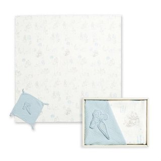 奇哥比得兔天絲泡泡紗包巾安撫禮盒120x120cm(包巾+安撫巾)(PAL55200Z藍綠)1335元+附紙袋