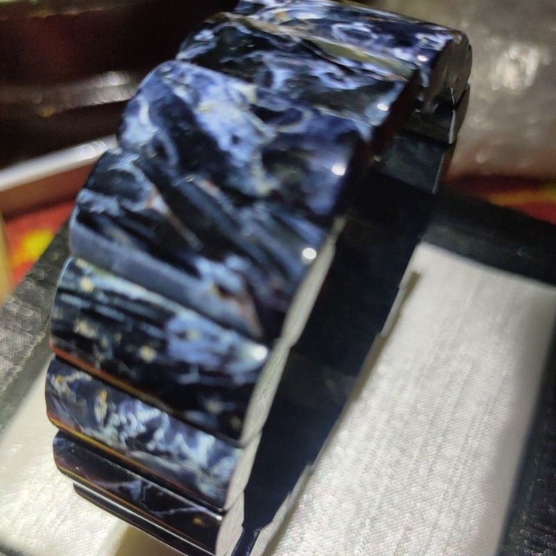 藍彼得石🌟21mm59克🏆正宗產地納米比亞💯高品項優質🇳🇦油畫閃電火彩彼得手排🇳🇦藍黑彼得石