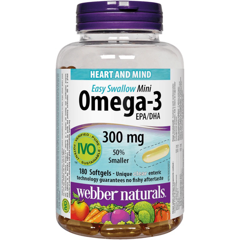 現貨🧚🏻Webber Naturals Omega-3魚油 300毫克EPA / DHA 迷你易吞咽220粒腸溶軟膠囊
