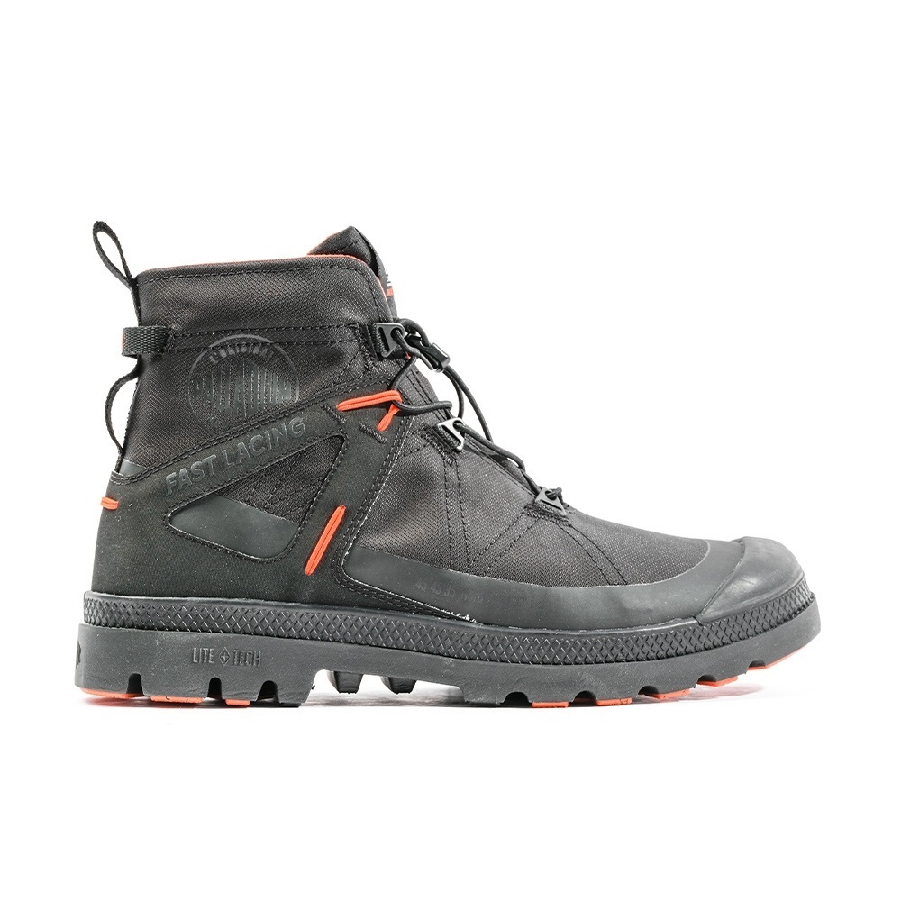 PALLADIUM PAMPA TRAVEL L+ WP+防水科技 快速綁帶 防水靴 橘標 男款 黑-08849008