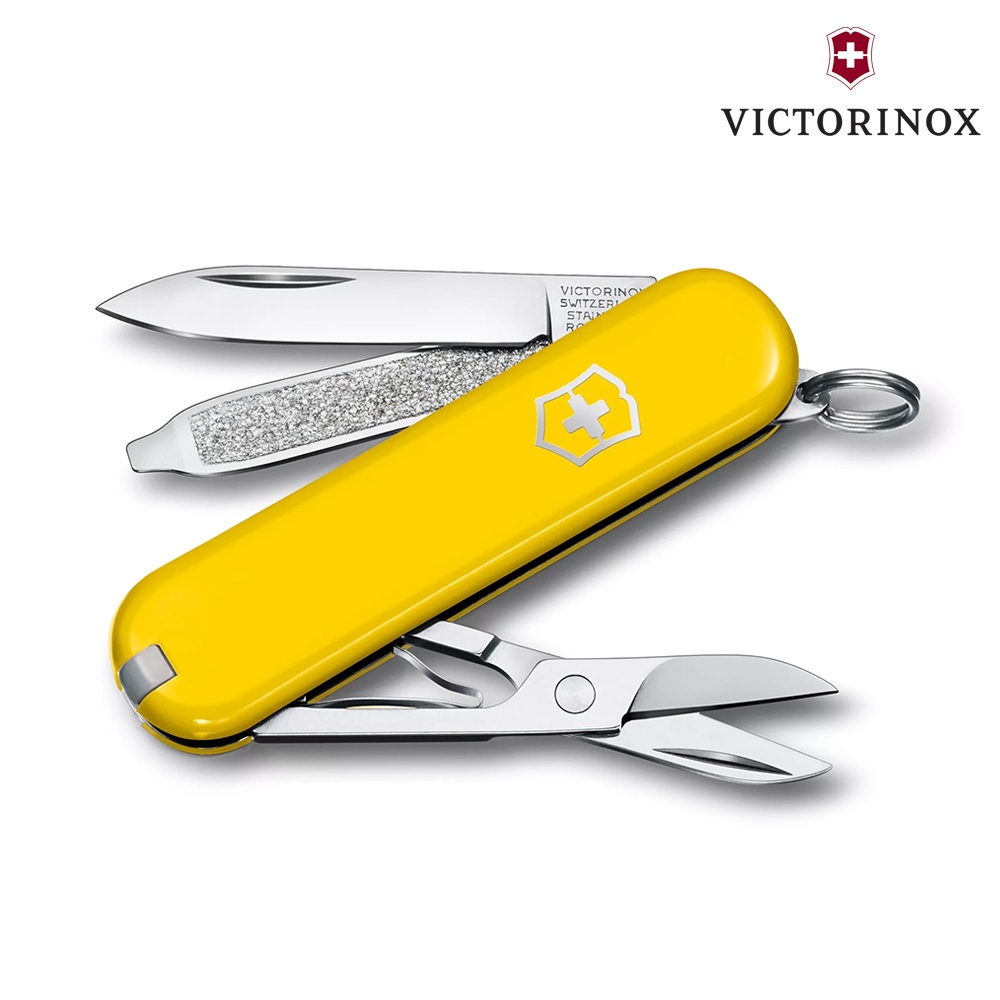 Victorinox Classic瑞士刀0.6223.8G 黃 (7功能) / 瑞士維氏 口袋刀 袋裝刀 多功能 登山