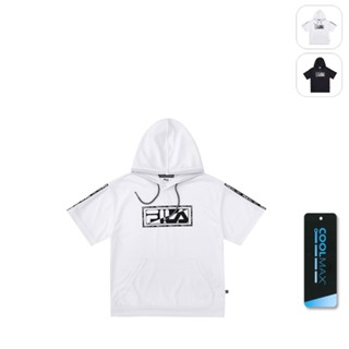 【FILA】KIDS 孩童款 吸濕排汗 運動連帽上衣-白色 1TEX-4433-WT