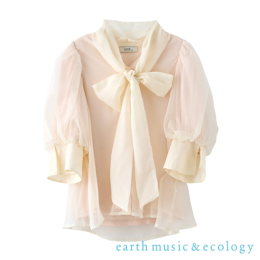 earth music&ecology 2WAY綁帶公主袖襯衫(LA42L0A0100)
