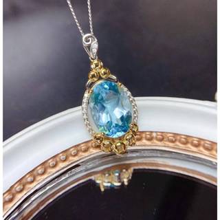 現貨 蘇菲亞 海藍寶石 10克拉 拓帕石 奧地利水晶 坦桑石 珠寶 項鏈 項鍊 不退色