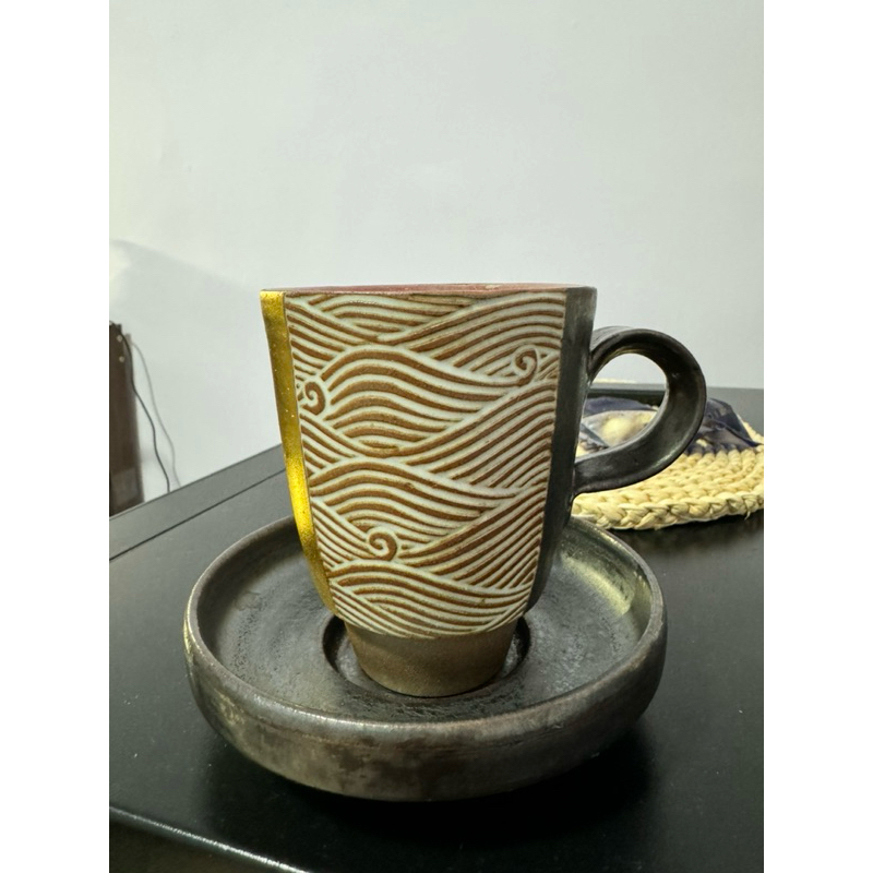 劉榮輝 老師作品；咖啡杯盤組（使用過）