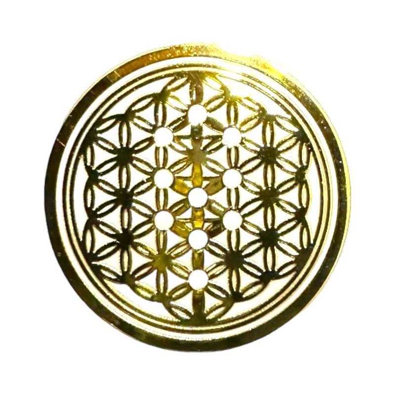 卡巴拉 生命之花 3cm 神聖幾何金屬貼片 銅合金 能量符號 冥想 磁場 靈性提升轉化 奧剛 金字塔 材料 居家佈置