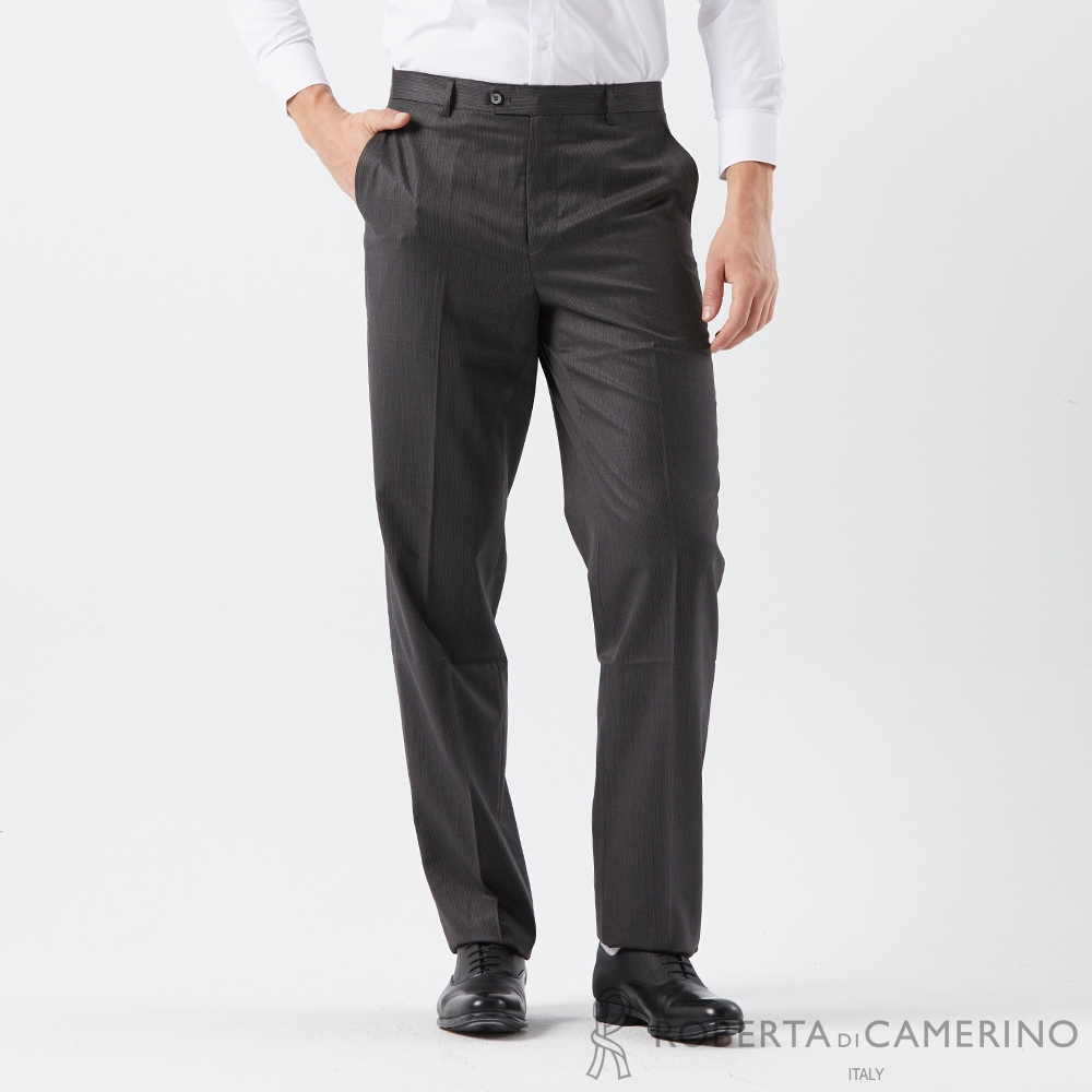 【ROBERTA 諾貝達】細條紋羊毛黑色西裝長褲(腰身嚴選) HTC51A-98