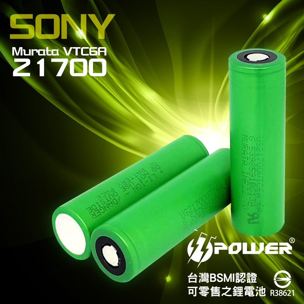 【TT-POWER】SONY Murata 21700 VTC6A 鋰電池 4100mAh 40A （獨家）