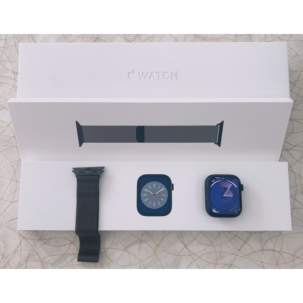 【艾爾巴二手】Apple watch S8 45mm GPS A2771 米蘭錶環 黑色#二手手錶#勝利店XKF97