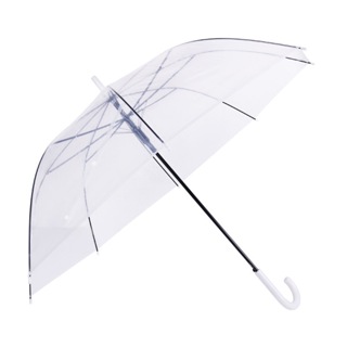 日系小清新透明雨傘 長柄傘 透明雨傘 自動晴雨遮陽雨傘 雨傘 長柄直桿8骨雨傘 透明傘 直柄透明雨傘